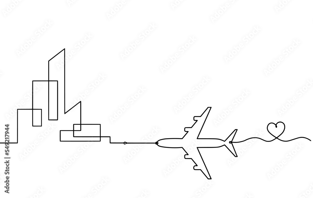 Obraz premium Abstract architecture with hand as continuous lines drawing on white background. Vector