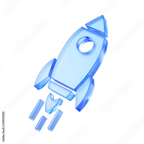 Fototapeta Naklejka Na Ścianę i Meble -  3d rendering of Rocket icon - rocket icon isolated on white