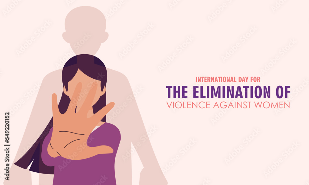 International day for the elimination of violence against women illustration - obrazy, fototapety, plakaty 