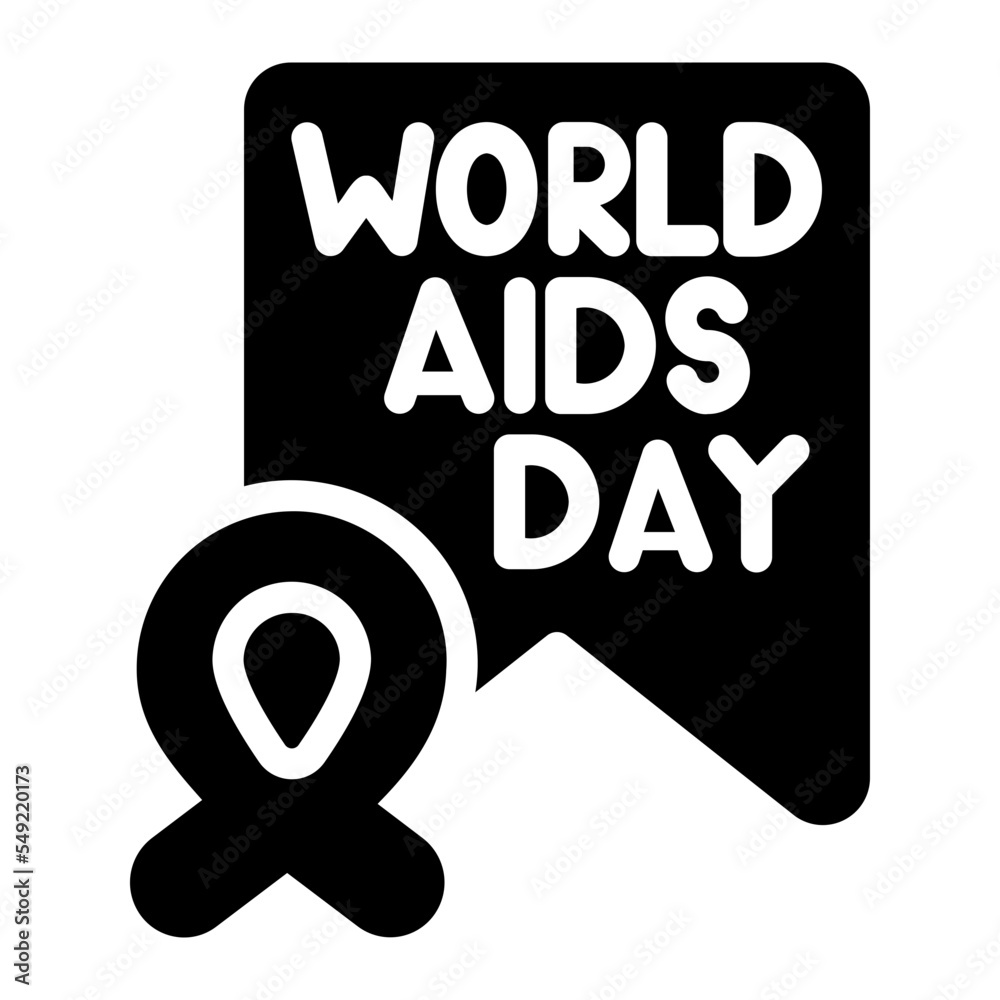 world aids day glyph icon