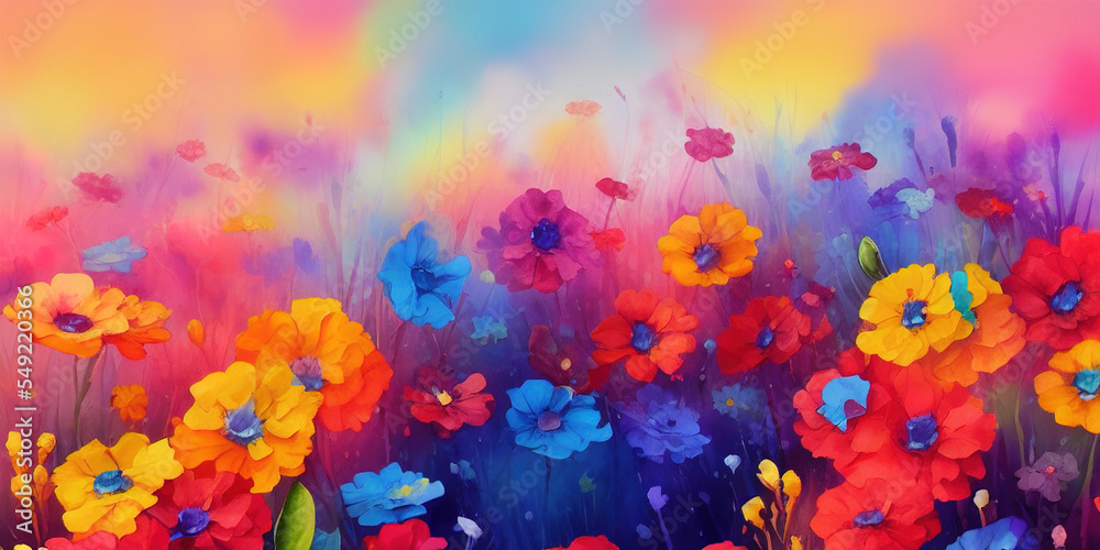 colorful vintage organic flower background. abstract botanical flowers wallpaper.