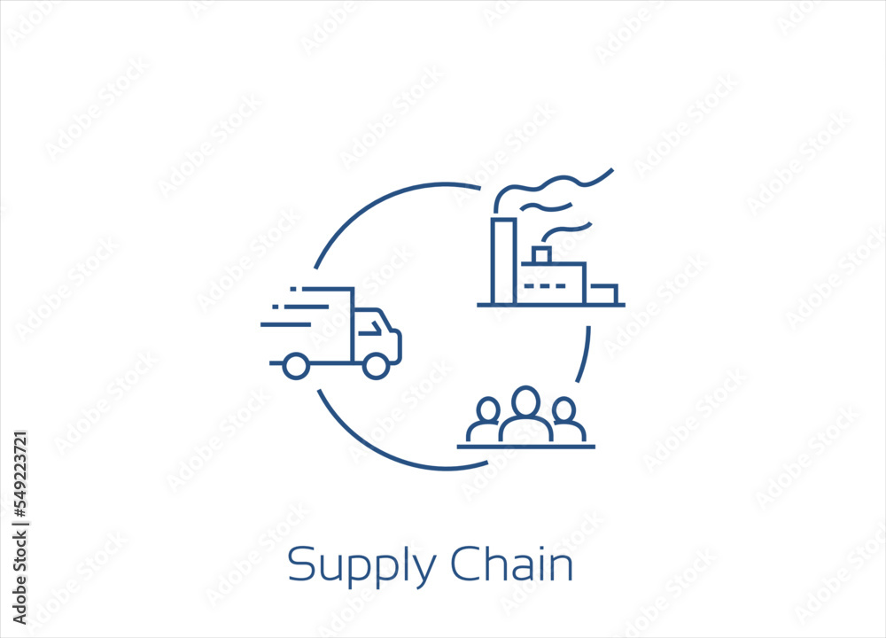 supply chain Vector Icon Design- Editable Stroke
