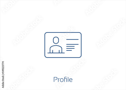 Profile, User Profile, ID card, Vector Icon Design- Editable Stroke