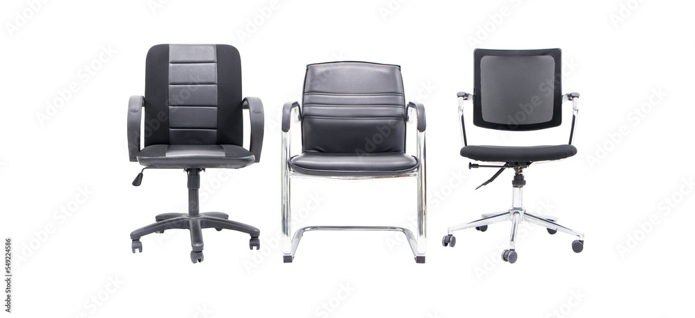 Set of photo Chair structure empty swivel for office black front vertical with cloth seats for supporting the structure of the body comfortable. There are both leather upholstery and mesh upholstery Set of photo Chair structure empty swivel for office black front vertical with cloth seats for supporting the structure of the body comfortable. There are both leather upholstery and mesh upholstery