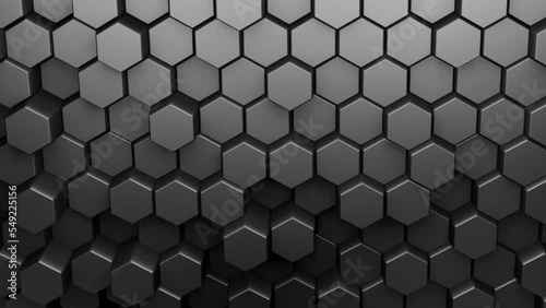 Videos modern black metal hexagon background
