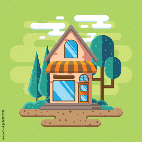 store with flat design illustration photo