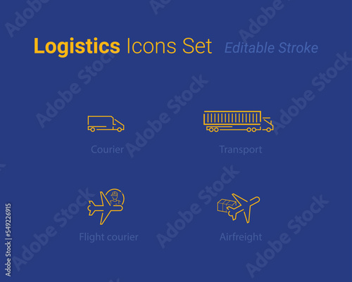Supply Chain Line Icons set. Premium quality graphic design. Modern signs, outline symbols collection, simple thin line icons set for websites, web design, mobile app, infographics- Editable Stroke