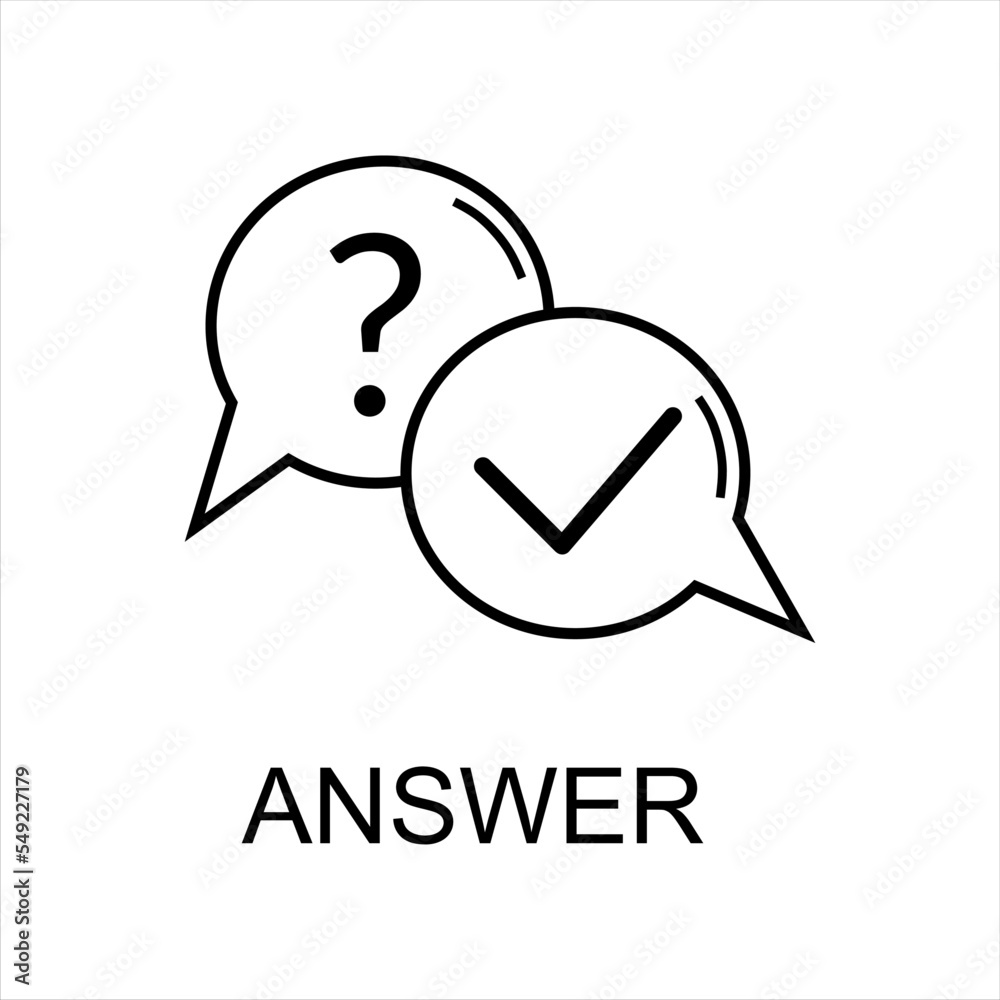 Questions and Answer icon. Faq line icon symbol design. Answer linear icon isolated on white background. vector eps 10