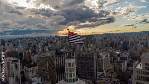 Aerial view of the Banespa building in downtown São Paulo photo