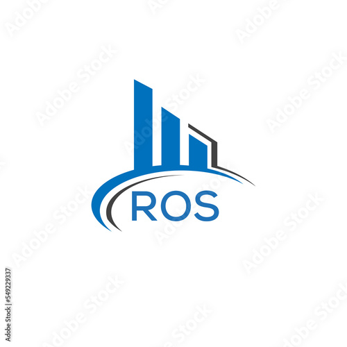 ROS letter logo. ROS blue image. ROS Monogram logo design for entrepreneur and business. ROS best icon.	
