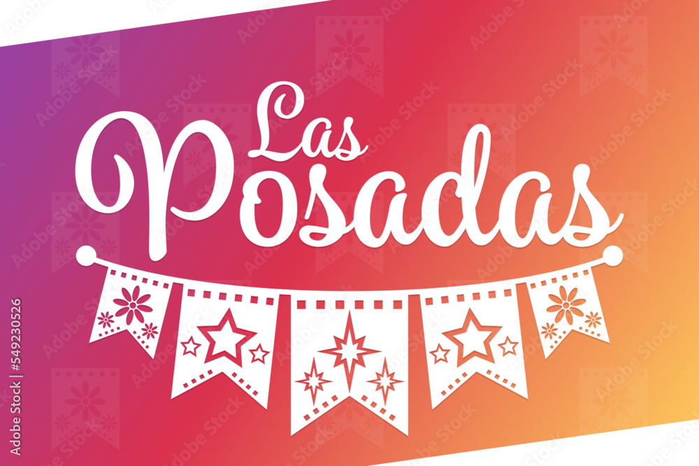 Foto Las Posadas. Vector illustration. Holiday poster.