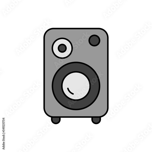 Music column vector grayscale icon