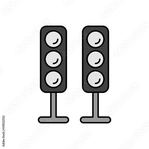 Sound system speakers vector grayscale icon