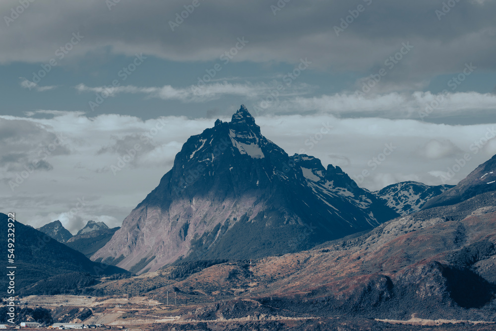 View of the Martial Mountains, seen from the Beagle Channel. Outside the city of Ushuaia, Argentina. View of the Martial Mountains, seen from the Beagle Channel. Outside the city of Ushuaia, Argentina.
