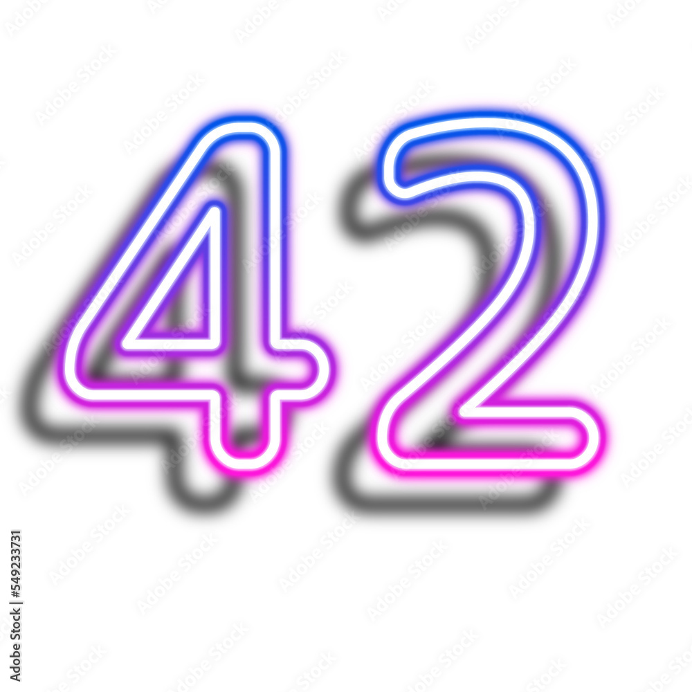 Glowing Neon Number Forty Two Glowing Neon Number Forty Two