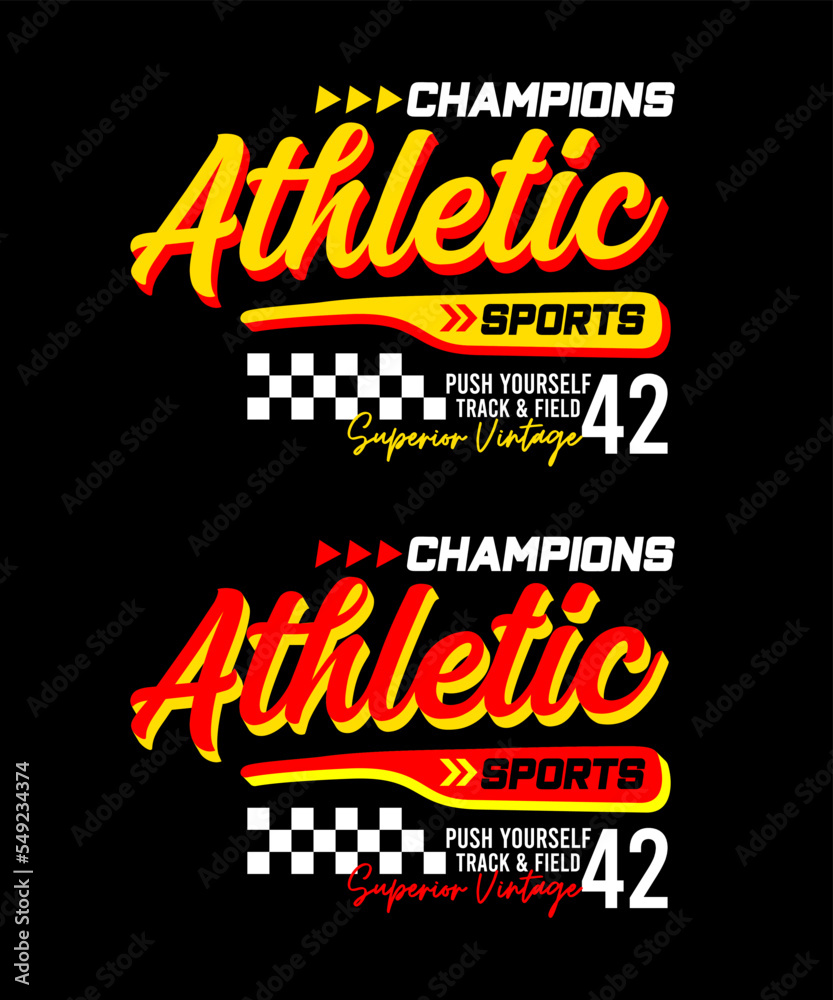 Athletic 42 typography design for t shirts