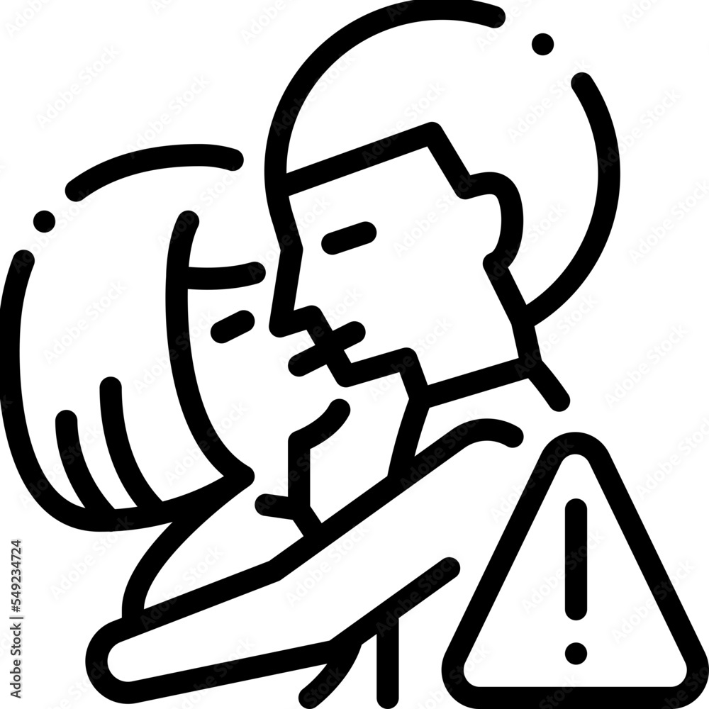 Warning Contact Touch Hug Social Distancing line icon Warning Contact Touch Hug Social Distancing line icon
