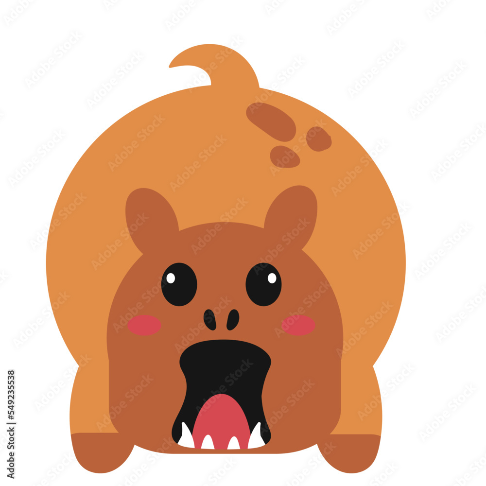 Fototapeta premium cute hippopotamus hand drawn childish element vector