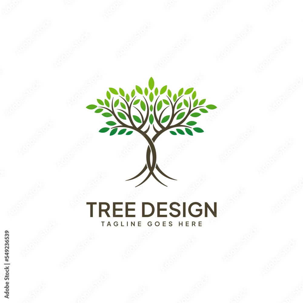 Obraz premium Growth logo concept, tree logo template vector icon