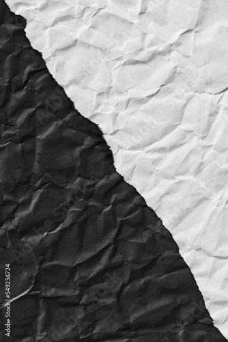 Fototapeta Naklejka Na Ścianę i Meble -  torn edge of dark and light paper. diagonal edge crossing. texture