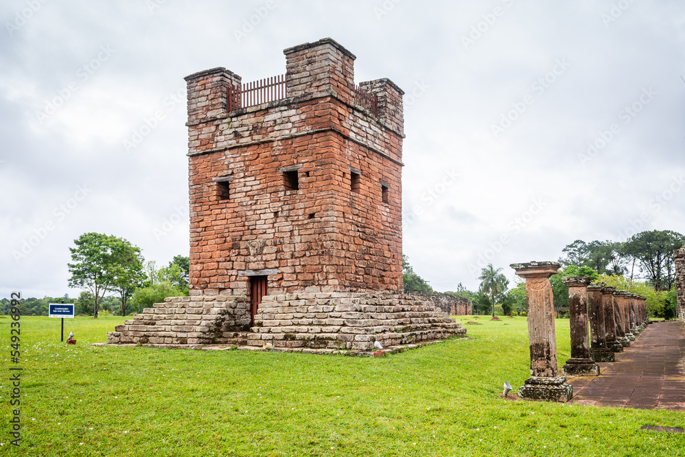 old ruins of santisima trinidad monastery in encarnacion, paraguay