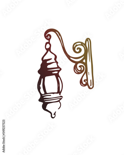 Outdoor lamp hand drawn vector illustration