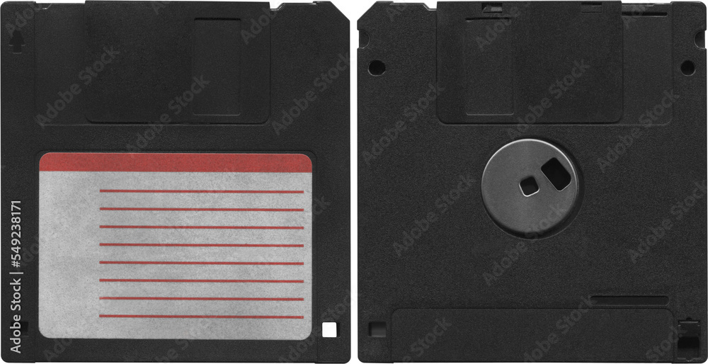 Floppy Disc. two sides isolated a high resolution on a transparent ...