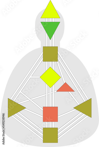 Human design rave chart bodygraph illustration