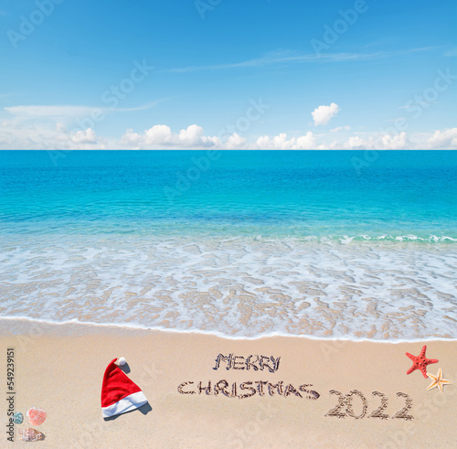 merry Christmas 2022 under a blue sky
