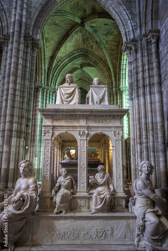 Tomb of King Louis XII and Anne de Bretagne, in Basilica of Saint-Denis