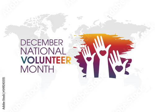 vector graphic of national volunteer month good for national volunteer month celebration. flat design. flyer design.flat illustration.