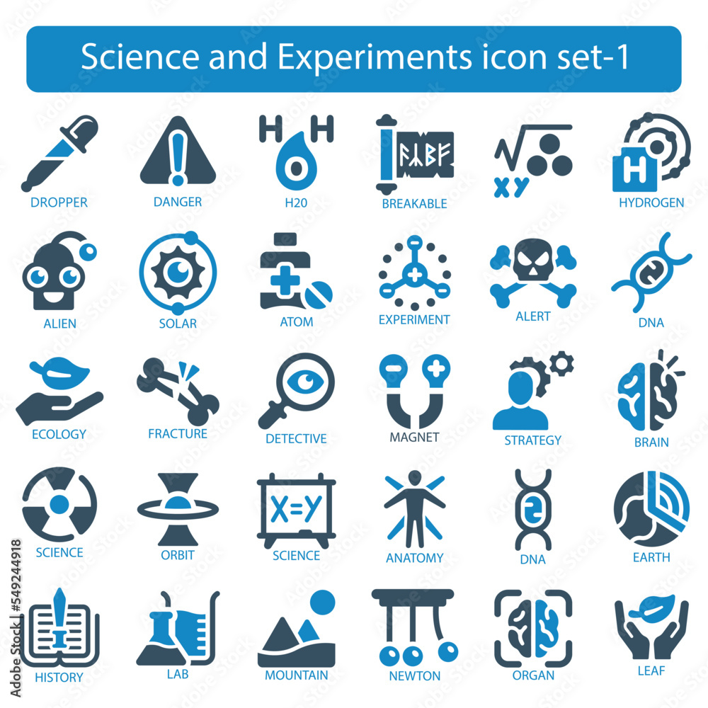 Science and Experiments icon set