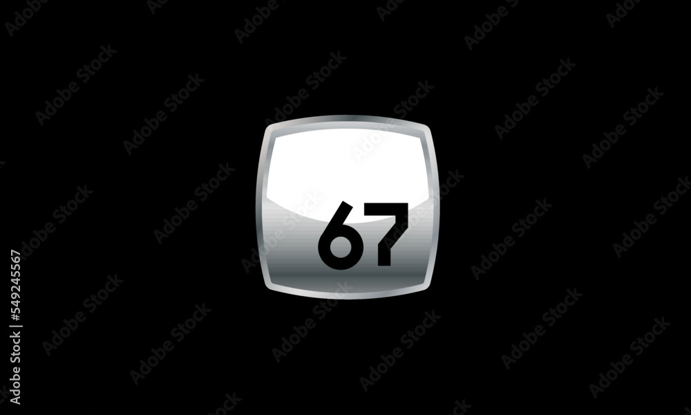 67 New Number Metal Silver Modern Logo 67 New Number Metal Silver Modern Logo