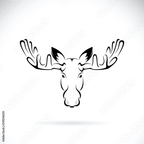 Vector of deer moose head design on white background. Wild Animals. Easy editable layered vector illustration.