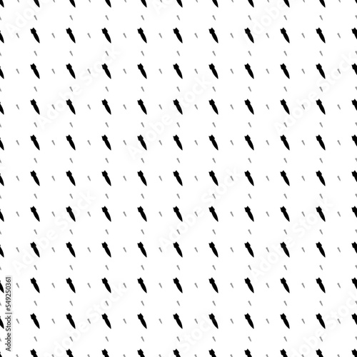 Square seamless background pattern from geometric shapes are different sizes and opacity. The pattern is evenly filled with big black falling rocket symbols. Vector illustration on white background