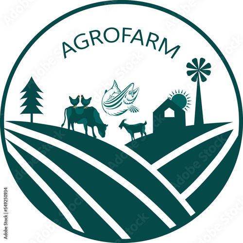 Agrofarm vector illustrator logo design
