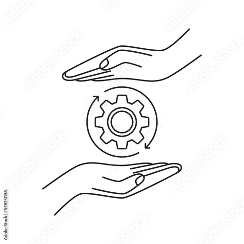 hand like thin line easy process optimization icon