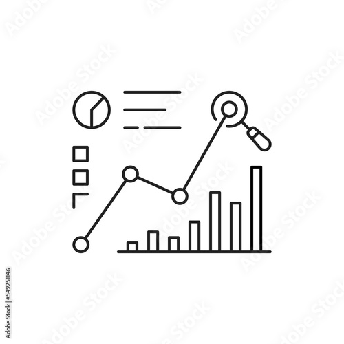 kpi metric icon or data analysis for business