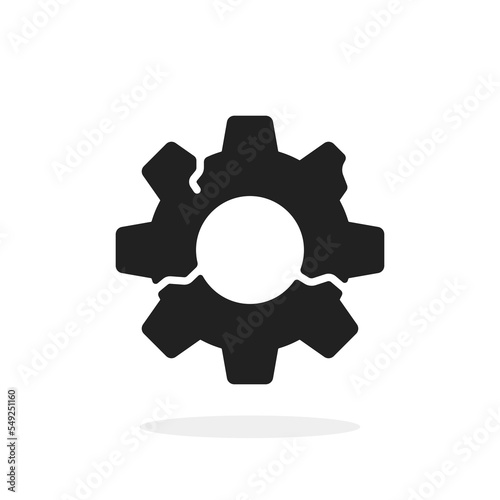 malfunction or disruption icon like black gearwheel