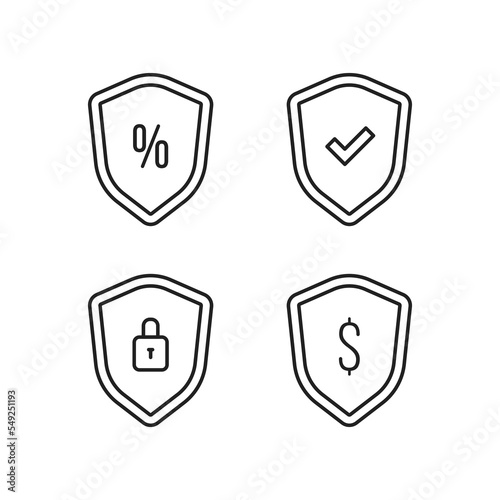 Free Download set of shields like protected banking service icon - GFXLoad