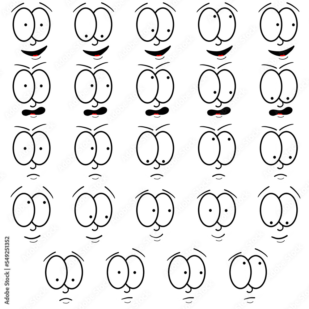 Assorted Cartoon Facial Expressions 24 Pack Assorted Cartoon Facial Expressions 24 Pack