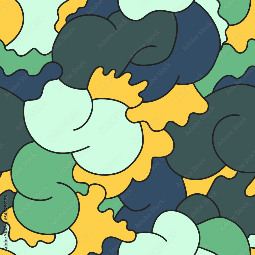 Abstract seamless cute pattern with curly shapes Abstract seamless cute pattern with curly shapes