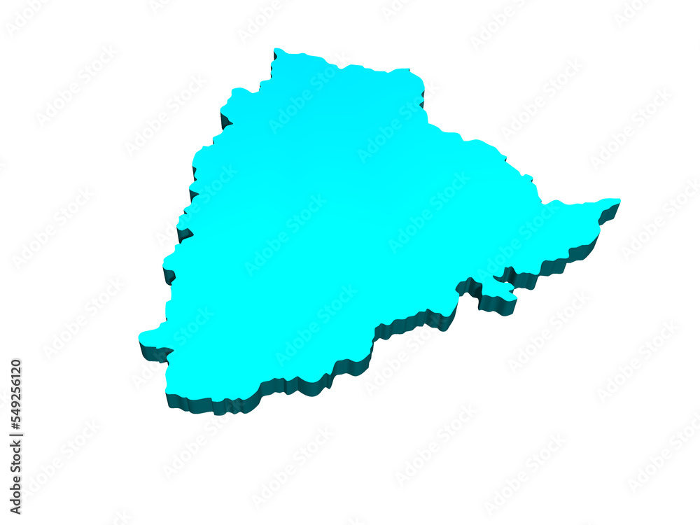 Telangana Map 3D Image