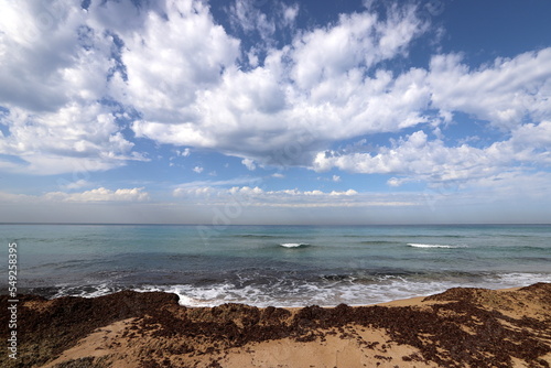 Coast of the Mediterranean Sea in northern Israel.