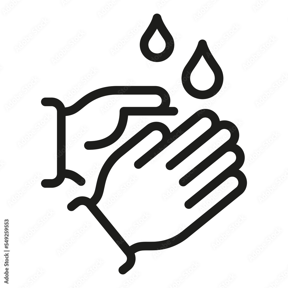 Wash, washing hands line icon. Keep clean vector illustration Wash, washing hands line icon. Keep clean vector illustration