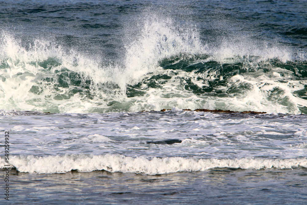 Fototapeta premium Coast of the Mediterranean Sea in northern Israel.