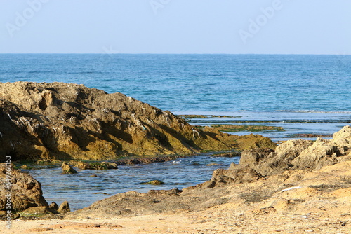 Coast of the Mediterranean Sea in northern Israel.