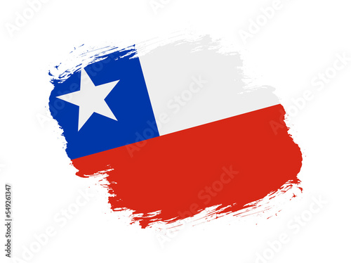 Free Download Stroke brush textured flag of chile on white background - GFXLoad