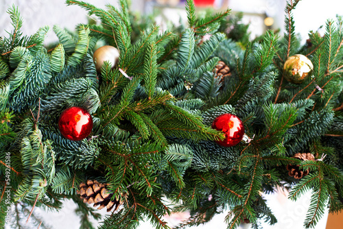 Christmas card. Christmas tree. Decoration.