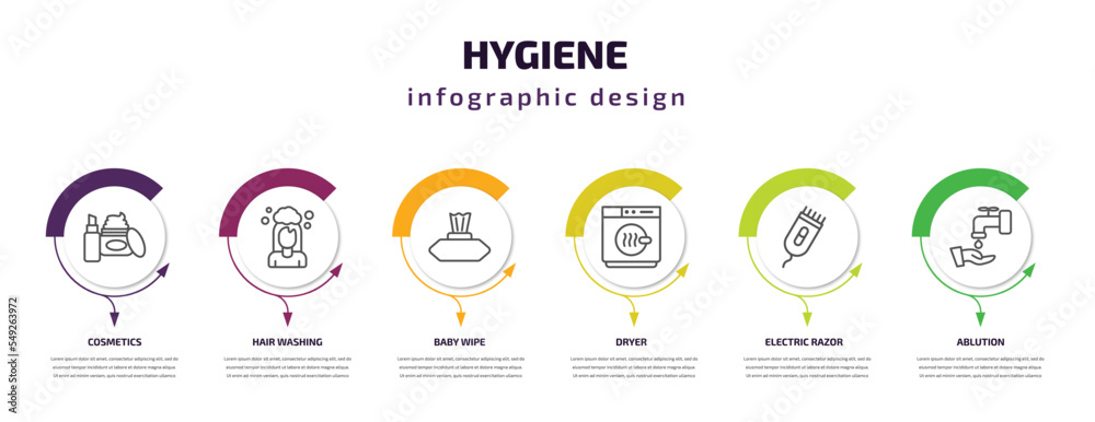 Hygiene Feature hygiene infographic template with icons and 6 step or option. hygiene ...